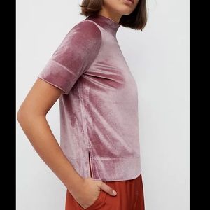 Anthropologie Krisha Velvet Mock Neck Top M